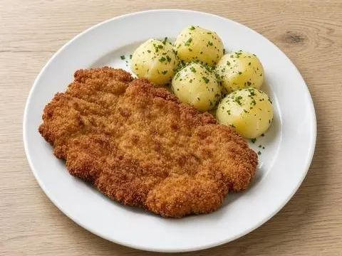 Bečka šnicla sa krompirom — Glavna jela u Demo Restoran